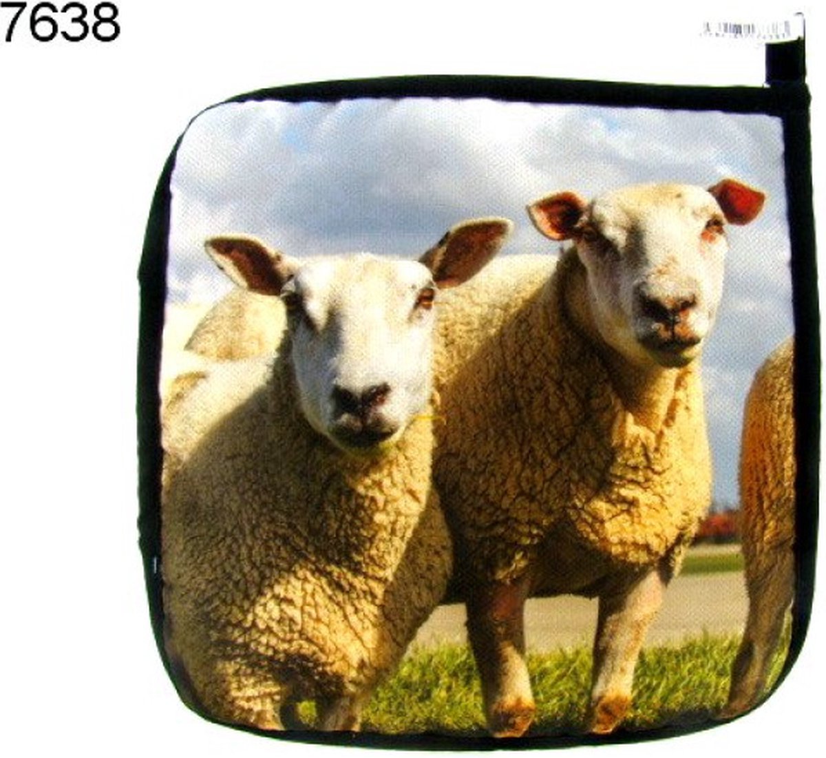 Pannenlap Schapen – 20 x 20 cm – Katoen – Met Ophanglus