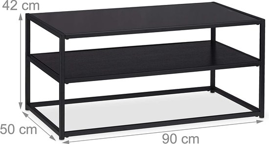 Koffietafel - salontafel met wielen - verrijdbare tafel - twee