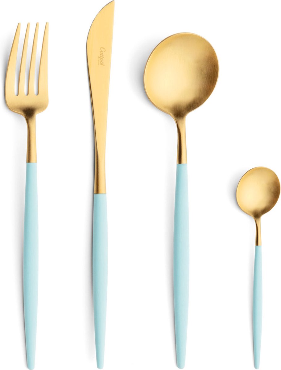 Bestekset 24-delig - Goa - Turquoise/Goud // Cutipol