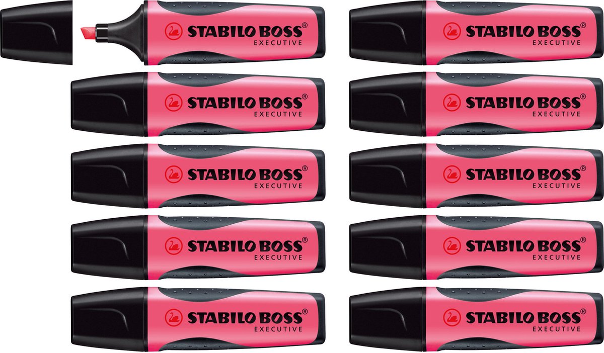 STABILO BOSS EXECUTIVE - Markeerstift - Roze - Met Ergonomische Gripzone - Doos 10 stuks