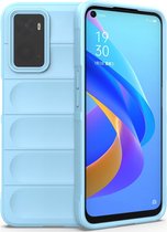 Mobigear Hoesje geschikt voor Realme 9i Telefoonhoesje Flexibel TPU | Mobigear Bumpy Backcover | 9i Case | Back Cover - Blauw