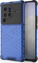 Mobigear Hoesje geschikt voor Vivo X80 Pro Telefoonhoesje Hardcase | Mobigear Honeycomb Backcover Shockproof | Schokbestendig X80 Pro Telefoonhoesje | Anti Shock Proof - Blauw