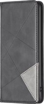 Mobigear Telefoonhoesje geschikt voor Nothing Phone (1) Hoesje | Mobigear Rhombus Slim Bookcase | Pasjeshouder voor 2 Pasjes | Telefoonhoesje voor Pinpas / OV Kaart / Rijbewijs - Zwart