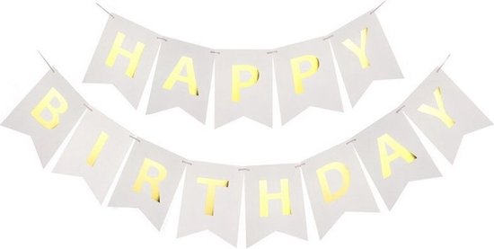 Ballonnenvorm vlaggenlijn Happy Birthday 10m voordelig kopen bij
