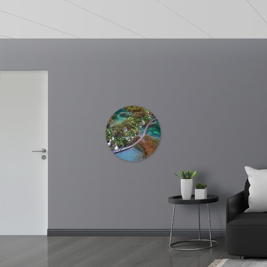 WallClassics - Cercle mural en panneau de mousse PVC - Pont entre les Water envahies - 70x70 cm Photo sur cercle mural (avec système de suspension)