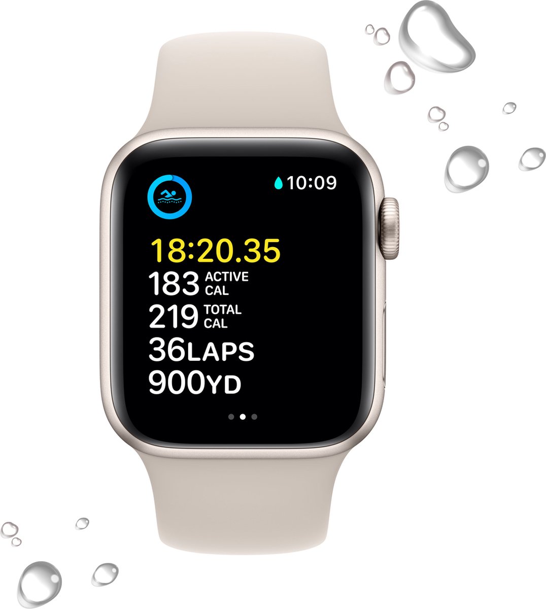Apple Watch SE 2022 - Smartwatch dames en heren - 40 mm - Sterrenlicht  Aluminium | bol