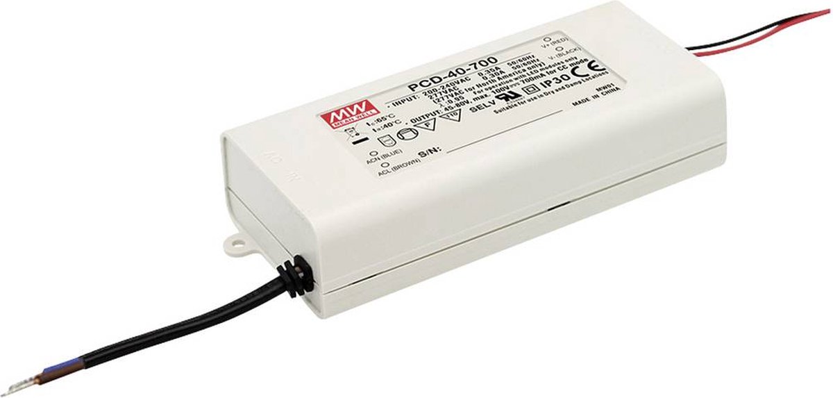 Mean Well PCD-40-350B LED-driver Constante stroomsterkte 40 W 0.35 A 70 - 108 V/DC Dimbaar, PFC-schakeling, Overbelasti