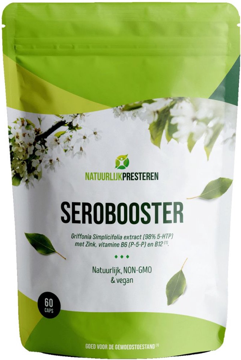 Goedkoopste Serobooster - Natuurlijke serotonine booster - 5-HTP uit Griffonia extract - actief vitamine B6 (P-5-P) - gemoedsrust - serotonine verhogen - 60 caps