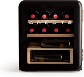 CREATE WINECOOLER RETRO M - Elektrische wijnkelder met 12 flessen - 48L - Temperatuurbereik van 4° tot 22° - Zwart