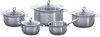 BK Excellent RVS kookpannenset 5 delig - Ø16cm tot Ø24cm - Inductie pannenset - Vaatwasserbestendig - Ovenbestendig tot 230° - met deksels - maatverdeling - Zilver