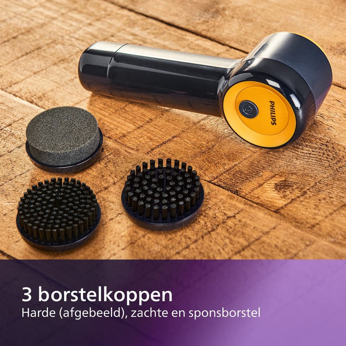 Philips Sneakerreiniger - Reinigingsset voor Sportschoenen met 3 Borstelkoppen, Blauw (GCA1000/60)