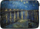 Laptophoes - Van Gogh - Oude meesters - Kunst - Sterrennacht boven de Rhône - Laptop sleeve - Laptop cover - Laptop - 13 Inch - Back to school spullen - Schoolspullen jongens en meisjes middelbare school - Macbook air hoes - Chromebook sleeve
