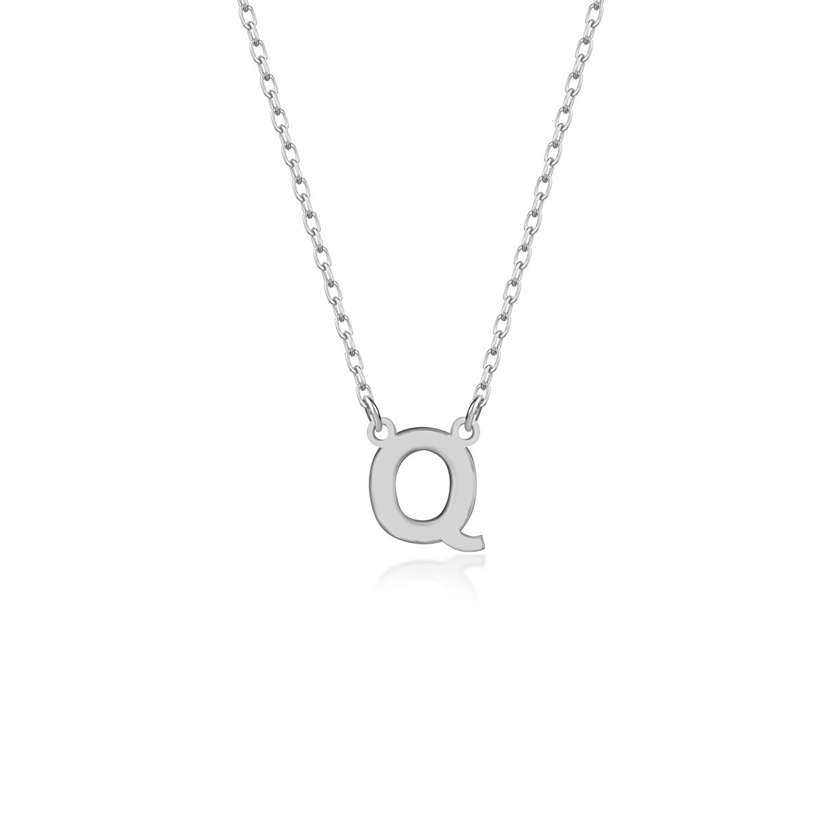 Letterketting Q Initial Ketting Zilver (925 sterling) Trendy Minimalistisch Combi Bedel Zilverkleurig Dames Meisje | Cadeau Voor Vrouw