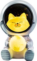 FUTUREPAS - Astronaut Dierenlamp - Nachtlampje kinderen - Nachtlamp - Tafellamp - Nieuw 2022 Design - LED - Kat