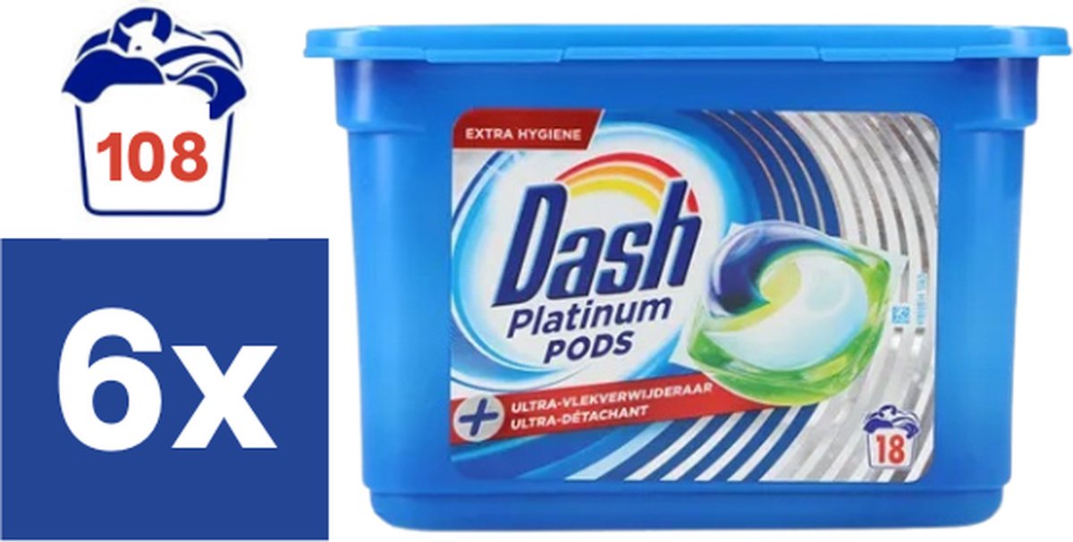 Dash Platinum Wasmiddel Pods + Ultra Vlekverwijderaar - 3x40 Wasbeurten  