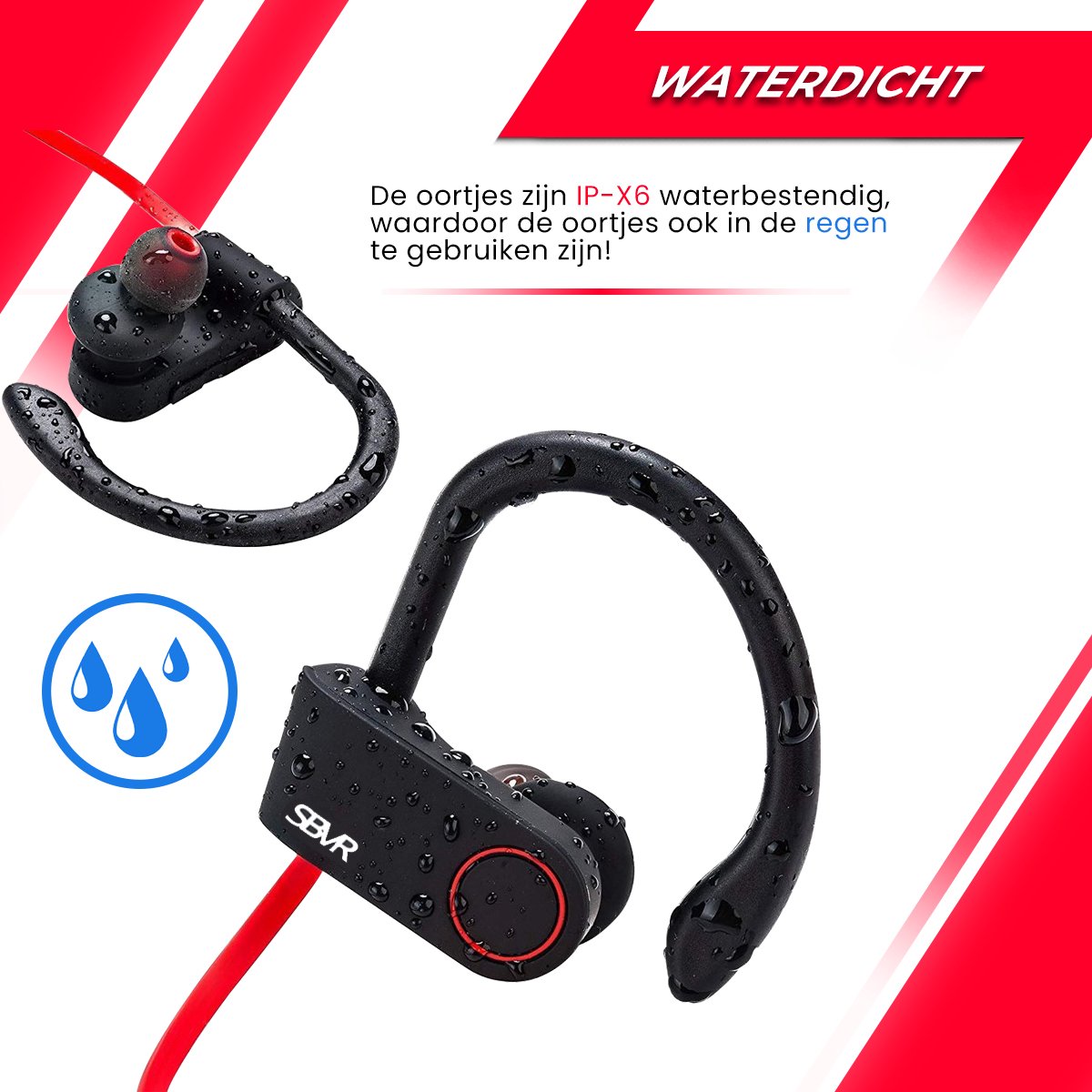 SBVR SV2 - Sport Oordopjes - Hardlopen - IPX6 Waterproof - Bluetooth 5.0 -  Zwart | bol.com