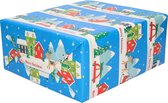 2x rollen kerst inpakpapier/cadeaupapier landschap 200 x 70 cm - Kerstpapier cadeaurollen