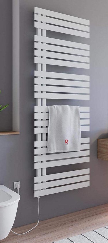 Schulte TURBO - radiateur électrique design - 60 x 170 cm - blanc - sèche- serviettes 