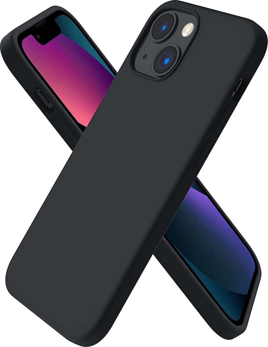 Hoesje Geschikt voor iPhone 14 – Liquid Siliconen Backcover – Zwart
