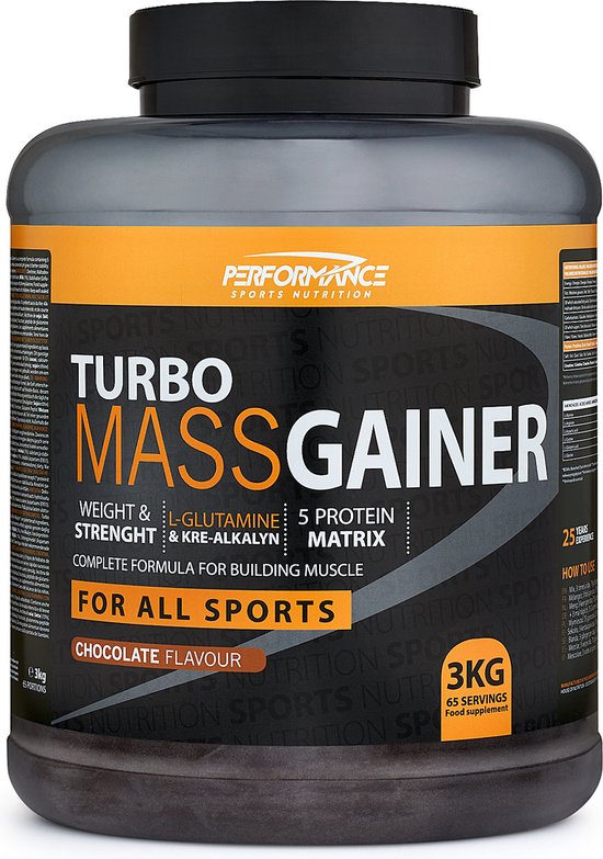 Performance - Turbo Mass Gainer (Choco - 3000 gram) - Weight gainer - Mass gainer
