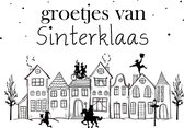 Studio Juulz Sinterklaas kaart | ansichtkaart | De Groetjes van Sinterklaas | 10 stuks | zwart/wit | Sinterklaas | 5 december | Pakjesavond | Sinterklaasfeest | A6 | Welkom Sinterklaas