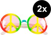 Flower Power - Bril - Peace - Toppers 2022 - Thema Feest - Festival - De Toppers 2022 - Voordeel Set 2 stuks