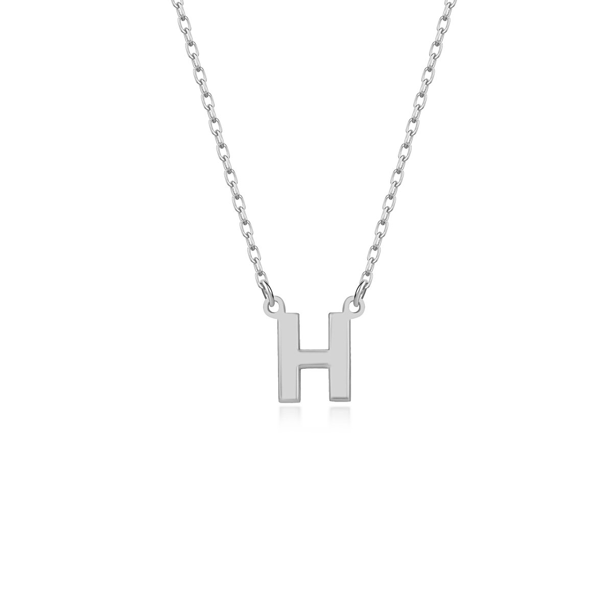 Letter H Initial Ketting Zilver (925 sterling) Trendy Minimalistisch Combi Bedel Zilverkleurig Dames Meisje | Cadeau Voor Vrouw