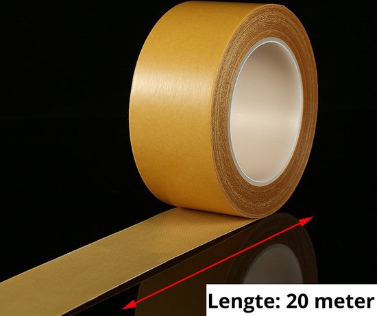 Dubbelzijdige tape - Dubbelzijdig plakband - 30 mm × 20 m  - 2 rollen - Dubbelzijdig tape extra sterk - Dubbelzijdige weefseltape - Tapijttape - 280 µm - Merkloos