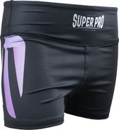 Super Pro Short Tight Dames No Mercy Wit/Paars/Zilver - XS