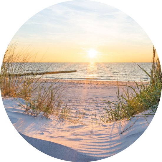 Cercle mural 120cm Coucher de soleil sur la plage