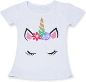 Eenhoorn tshirt meisje - eenhoorn shirt - Unicorn T-shirt - maat 104/110 / M - meisjes eenhoorn shirt 3 - 4 jaar