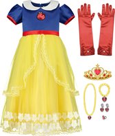 Prinsessenjurk meisje - Verkleedjurk met rode cape - 92/98 (100) - Prinsessen Speelgoed - Verkleedjurk meisje
