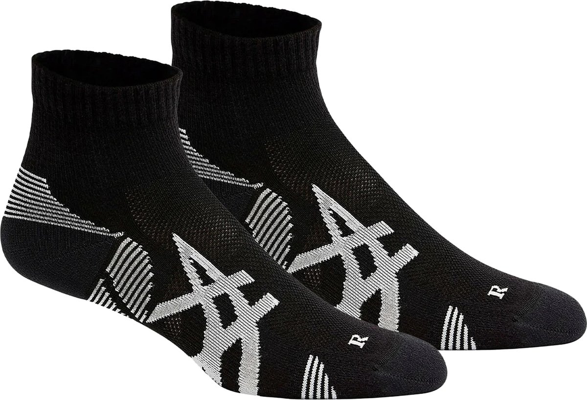 Asics Cushion Run Quarter Socks 2-Pack Zwarte Sportsokken-35 38