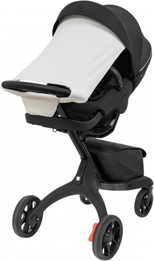 Stokke Xplory X zonneklep, lichtgrijs, beschermt de baby tegen direct zonlicht, licht, eenvoudig aan de kinderwagen te bevestigen, gemaakt van waterdichte materialen en UPF 50 stoffen