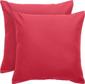 Komfortec Set van 2 Premium Kussenslopen 80x80 cm - Superzachte Kussenhoes – 100% - Geborsteld Polyester - 120g/m²- Rood