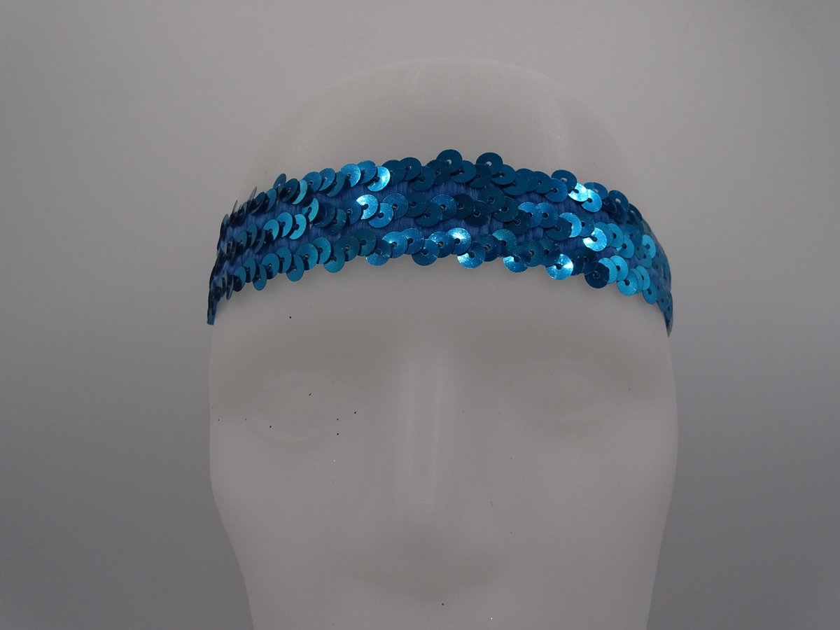 Hoofdbandje paillet turqoise