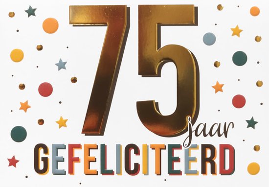 Kaart - Daisy - 75 jaar gefeliciteerd - DSY033 | bol.com