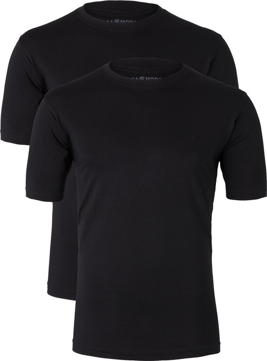 CASA MODA T-shirts (2-pack) - O-neck - zwart - Maat: XL
