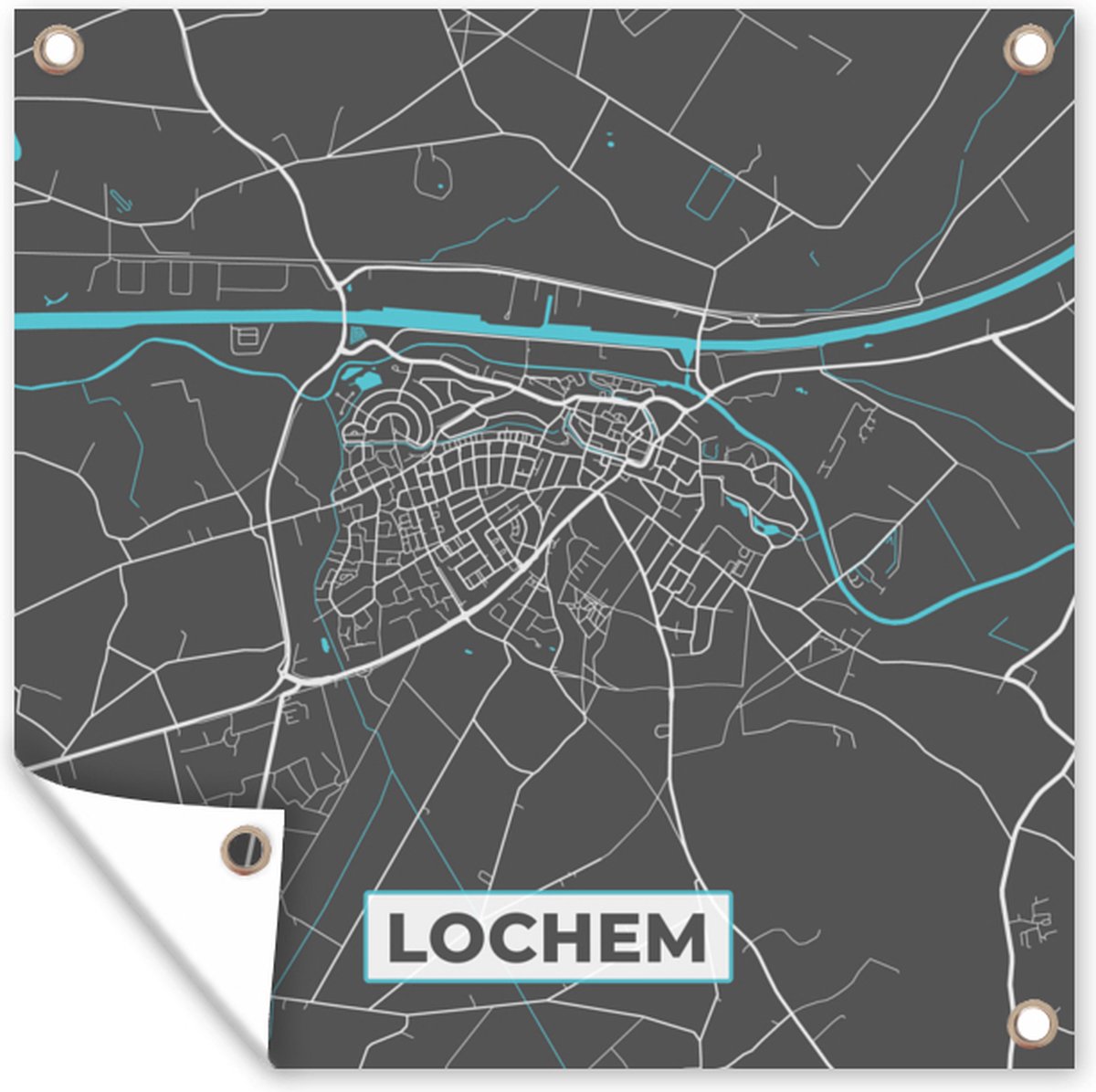 Tuinposters Stadskaart - Lochem - Plattegrond - Kaart - 50x50 cm ...