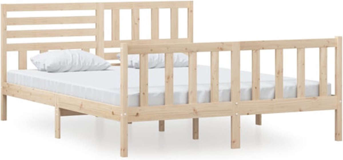 vidaXL Bedframe - massief - hout - 160x200 - cm