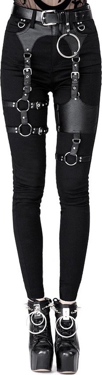 Restyle Skinny fit broek -XL- Harness Zwart