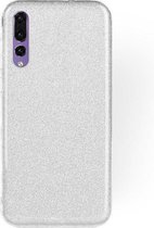 HB Hoesje Geschikt voor Huawei P20 Pro - Glitter Back Cover - Zilver
