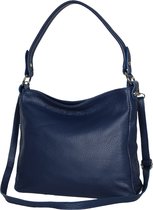 AmbraModa GLX35 - sac à main italien sac à bandoulière sac à bandoulière en cuir véritable bleu jeans