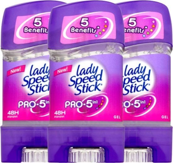 Lady Speed Stick Pro 5 in 1 Deodorant Gel Stick 3 x 65g Deodorant