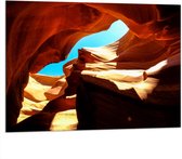 WallClassics - Dibond - Antelope Canyon - 100x75 cm Foto op Aluminium (Wanddecoratie van metaal)