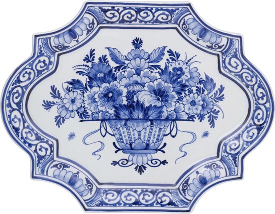 Delfts Blauw Bord bloemenmand | bol.com