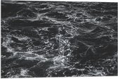WallClassics - Vlag - Golvende Zee Zwart/Wit - 75x50 cm Foto op Polyester Vlag