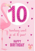 Cijferkaarten - De mooiste Leetijd - Verjaardagskaart Vandaag word je al 10 jaar! Happy?