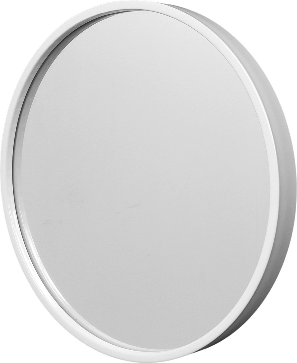 Fragix Boston wandspiegel rond - Wit - Metaal - Ø35cm