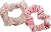 Pink Ribbon - Scrunchie set á 2 Roze